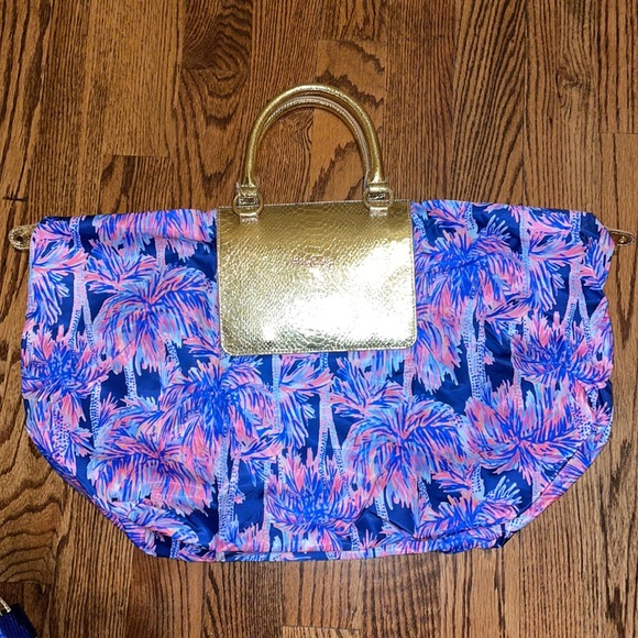 Lilly Pulitzer Packable Escape Weekender Bag in print Palms Up NWT RARE - Picture 3 of 8